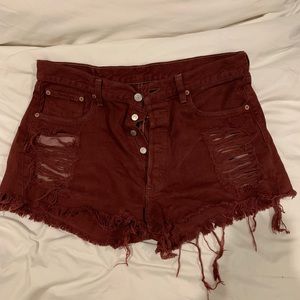 Vintage Maroon Levi’s Denim Cutoffs